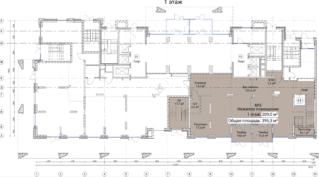 ЖК Тайм Сквер, 3-4 подъезд , 395.3 м² - 540