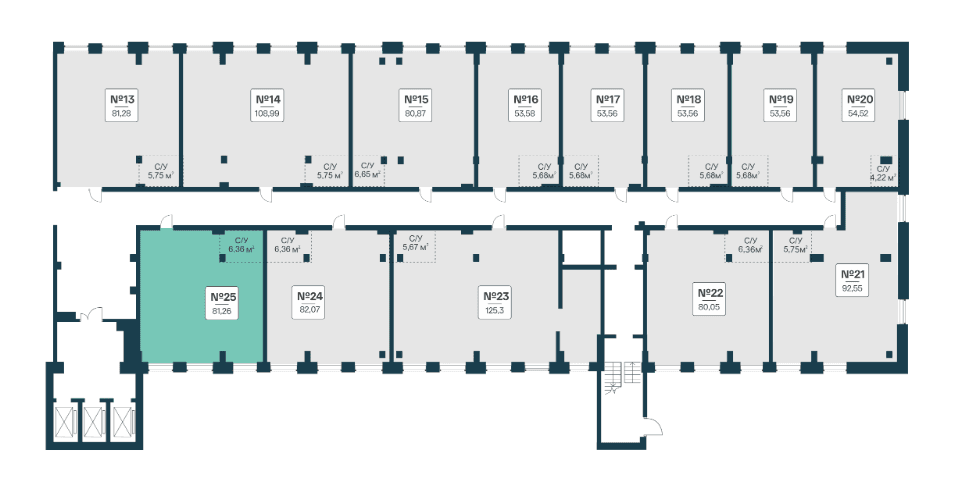 ЖК Лофт.Наука, офис № 25, 81.26 м² - 627